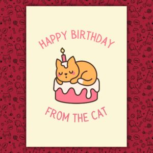 Happy Birthday Card From The Cat