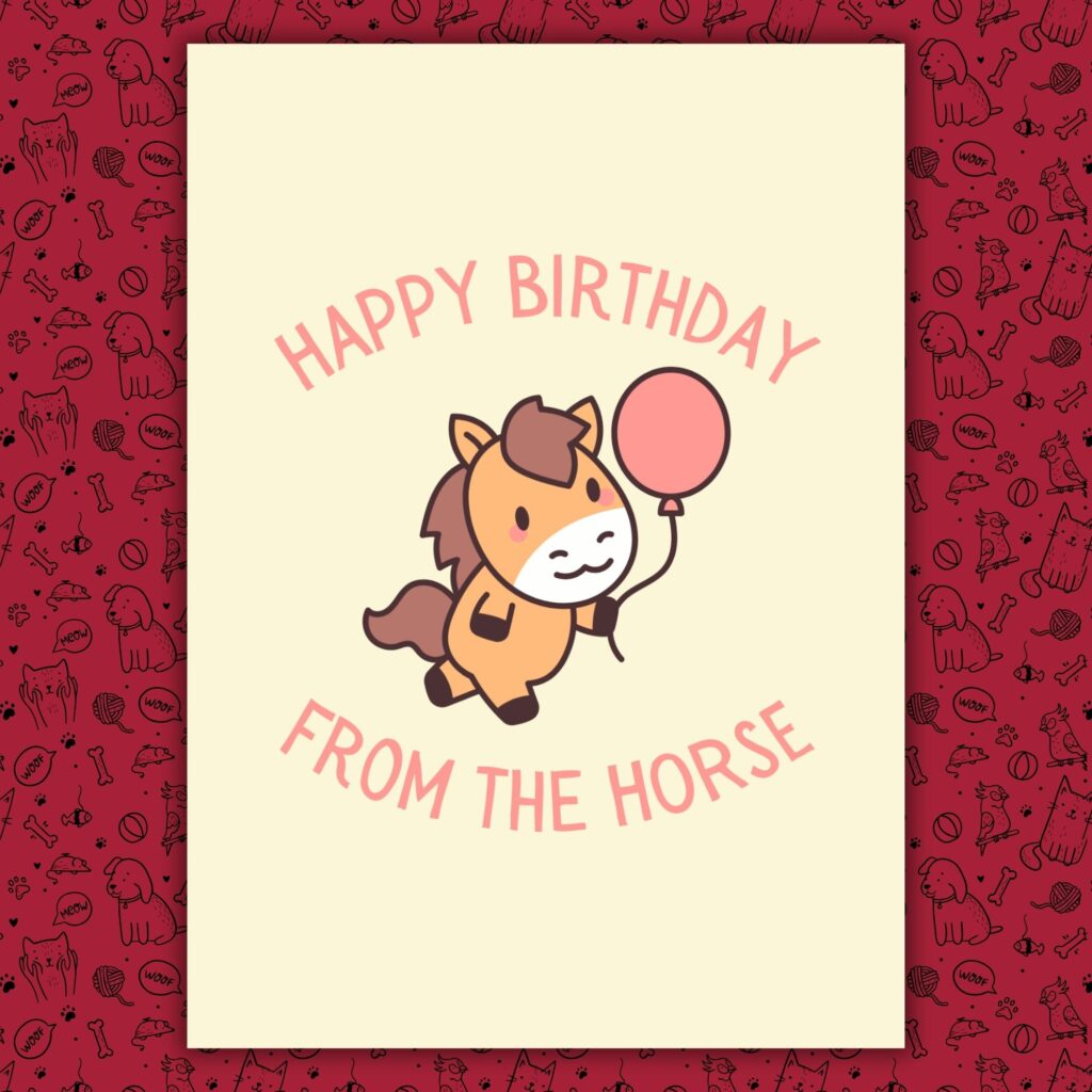 Happy Birthday Card From The Horse
