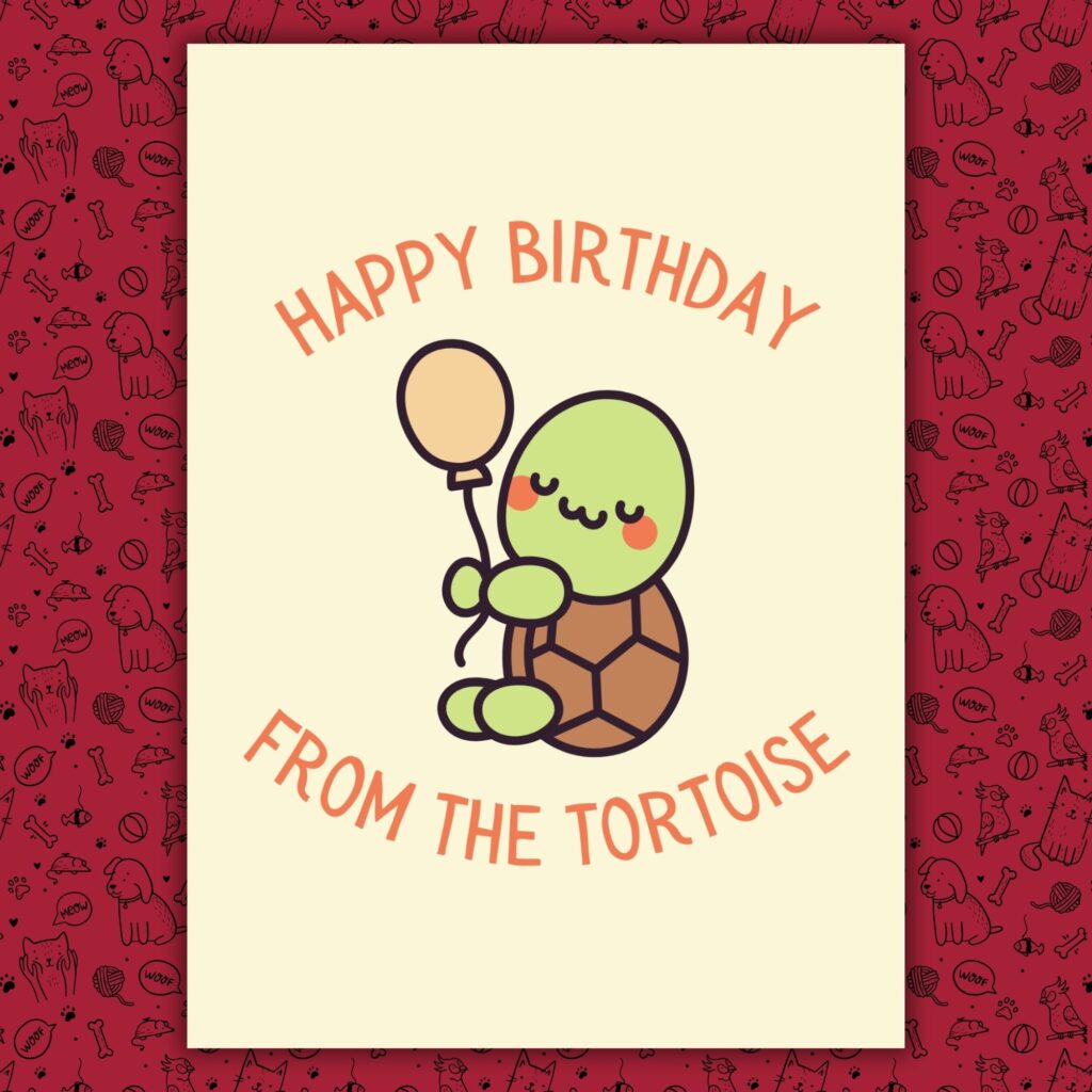 Happy Birthday Card From The Tortoise