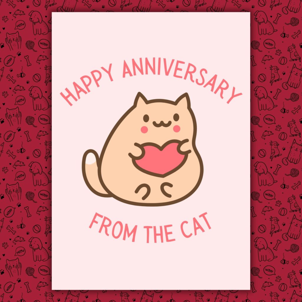 Happy Anniversary Card From the Cat